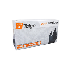 Carregar imagem no visualizador da galeria, CAIXA COM 100 LUVA NITRÍLICA PRETA TAMANHO G TALGE