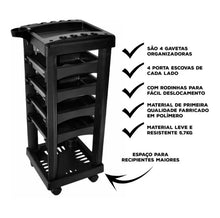 Carregar imagem no visualizador da galeria, CARRINHO PRETO AUXILIAR MULTIUSO SANTA CLARA