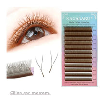 Carregar imagem no visualizador da galeria, CILIOS NAGARAKU MARROM Y 0.07D MIX (8 A 15MM)