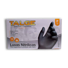 Carregar imagem no visualizador da galeria, CAIXA COM 100 LUVA NITRÍLICA PRETA TAMANHO P TALGE