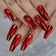 Carregar imagem no visualizador da galeria, KIT PÓ CROMADO VERMELHO PARA DECORAÇÃO DE UNHA