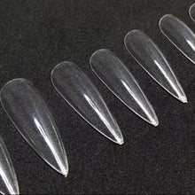 Carregar imagem no visualizador da galeria, CAIXA UNHA POSTIÇA STILLETO TRANSPARENTE COM 100 UNIDADES KAISA