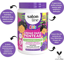 Carregar imagem no visualizador da galeria, CREME PENTEAR SALON LINE KIDS UVA CACHINHOS BRILHANTE 1KG