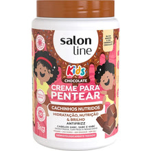 Carregar imagem no visualizador da galeria, CREME PENTEAR SALON LINE POTE KIDS CHOCOLATE 1KG