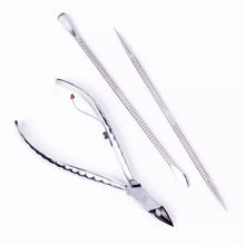 Carregar imagem no visualizador da galeria, ALICATE CUTÍCULA 778-EP COM ESPÁTULA DUPLA E PALITO PROFESSIONAL PREMIUM INOX MUNDIAL