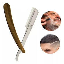 Carregar imagem no visualizador da galeria, NAVALHETE BARBER INOX CABO MARROM SANTA CLARA