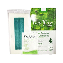 Carregar imagem no visualizador da galeria, FOLHAS PRONTAS CORPORAIS DEPILFLAX HORTELÃ COM 20 UNIDADES