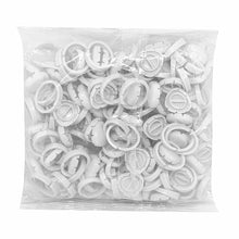 Carregar imagem no visualizador da galeria, ANEL BATOQUE FLOR COM DIVISÓRIA DESCARTÁVEL BRANCO COM 100UNIDADES