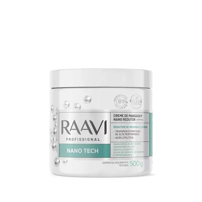 CREME DE MASSAGEM REDUTOR NANO TECH RAAVI 500G