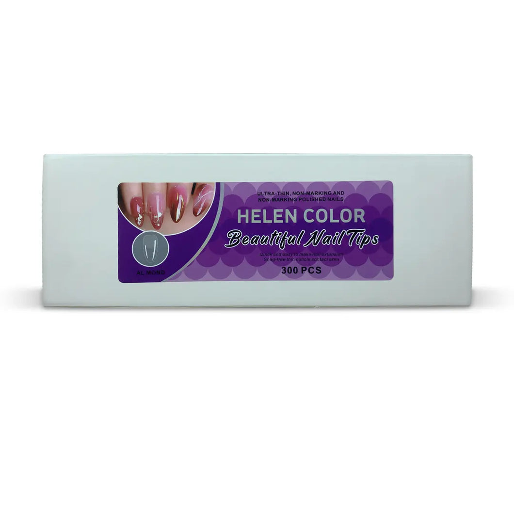 UNHA POSTIÇA SOFT GEL ALMOND FOSCA COM 300 UNIDADES HELEN COLOR