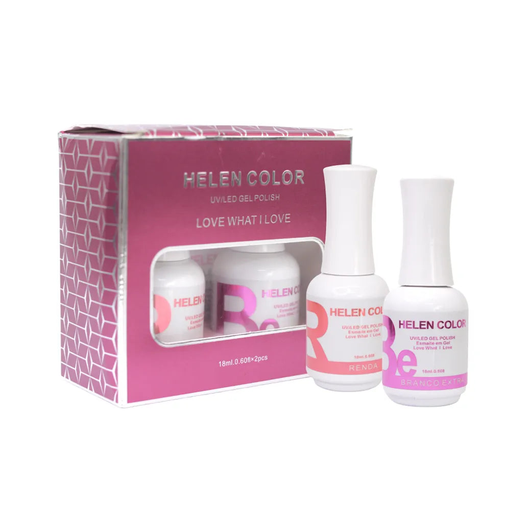 KIT FRANCESINHA EM GEL BRANCO E RENDA HELEN COLOR 18ML