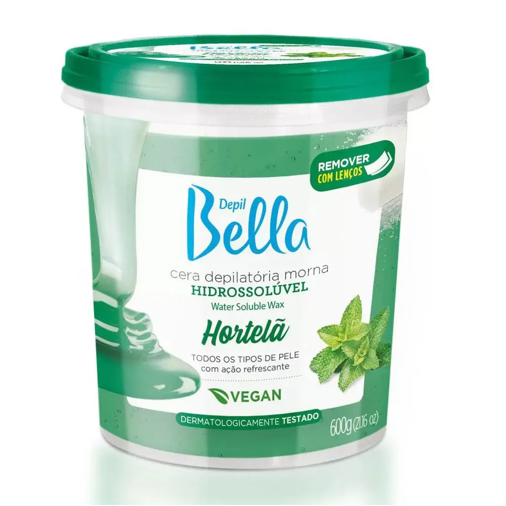 CERA HIDROSSOLÚVEL HORTELÃ DEPIL BELLA 600G