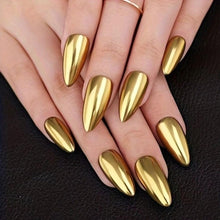 Carregar imagem no visualizador da galeria, KIT PÓ CROMADO DOURADO PARA DECORAÇÃO DE UNHA
