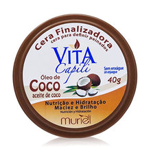 Carregar imagem no visualizador da galeria, CERA CAPILAR FINALIZADORA VITA MURIEL ÓLEO DE COCO 40GR
