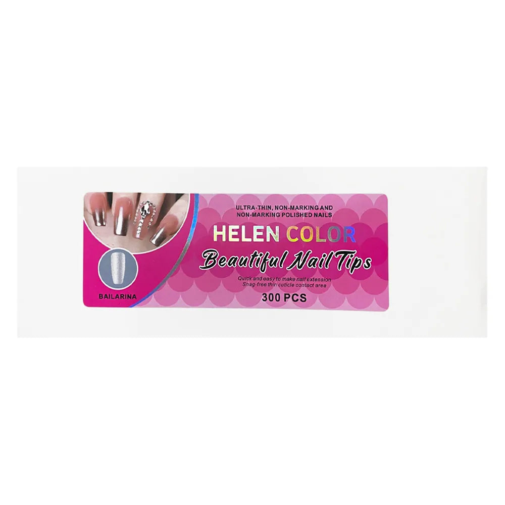UNHA POSTIÇA SOFT GEL BAILARINA FOSCA COM 300 UNIDADES HELEN COLOR