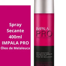 Carregar imagem no visualizador da galeria, SPRAY SECANTE DE ESMALTE PARA UNHAS COM ÓLEO DE MELALEUCA IMPALA 400ML
