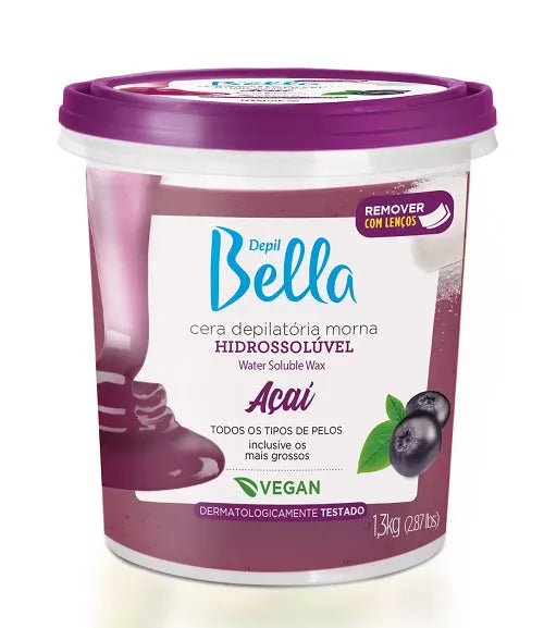 CERA HIDROSSOLÚVEL DE AÇAÍ DEPIL BELLA 1,3KG