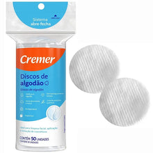 Carregar imagem no visualizador da galeria, DISCOS DE ALGODÃO COM 50 UNIDADES CREMER
