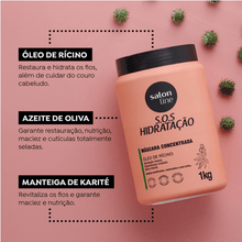 Carregar imagem no visualizador da galeria, MÁSCARA SALON LINE POTE SOS HIDRATAÇÃO TURBINADA 1KG
