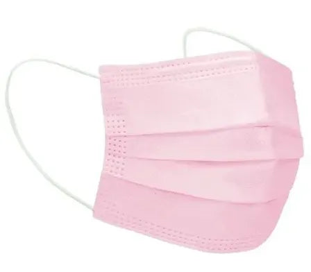 MÁSCARA FACIAL TNT DUPLA COM ELÁSTICO ROSA PLIN