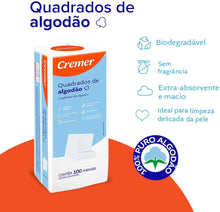 Carregar imagem no visualizador da galeria, ALGODÃO QUADRADO CREMER COM 100 UNIDADES
