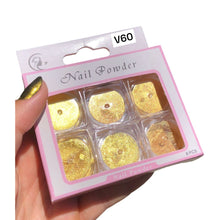 Carregar imagem no visualizador da galeria, KIT PÓ CROMADO DOURADO PARA DECORAÇÃO DE UNHA
