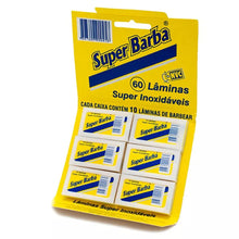 Carregar imagem no visualizador da galeria, LÂMINA BARBEAR INTEIRA SUPER BARBA AMARELA COM 60 UNIDADES
