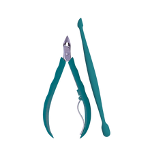 Carregar imagem no visualizador da galeria, ALICATE DE CUTÍCULAS E ESPÁTULA DUPLA SANDY MUNDIAL
