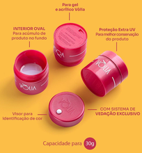 Carregar imagem no visualizador da galeria, POTE COM TAMPA VÓLIA ECO ROSA COM FUNDO AZUL 30G
