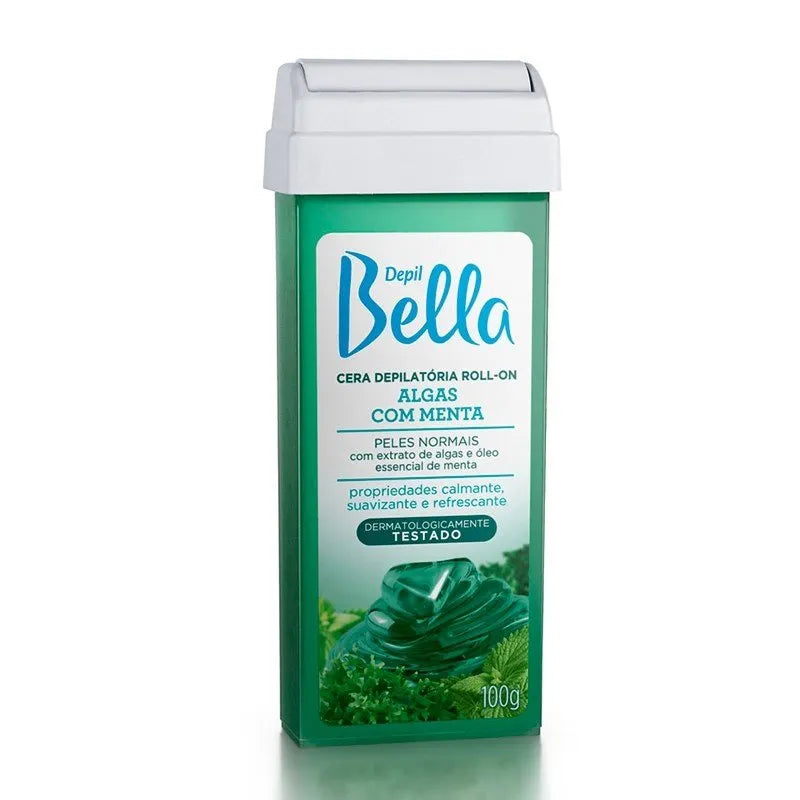 CERA DEPILATÓRIA ROLL-ON DEPIL BELLA ALGAS COM MENTA 100G